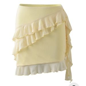 tiger mist yellow ruffle skirt